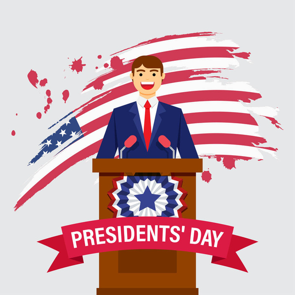 vector illustration for happy  president day - Vector, Image