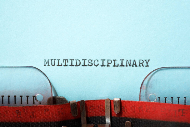 Multidisciplinary word written with a typewriter. - Photo, Image