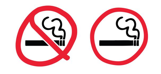 Sigara ve uyuşturucu kullanmayın. Sigara yasak. Sigara yasak. Sigara yasak. Sigara yasak. Durduramazsınız, yasak yok. Düz vektör panosu. Dur. Sigara içme günü yok. - Vektör, Görsel