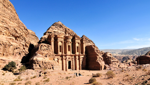deir reklam, Świątynia klasztoru, petra, jordan - Zdjęcie, obraz