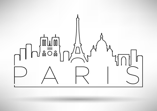 Современная типография Paris Skyline
 - Вектор,изображение