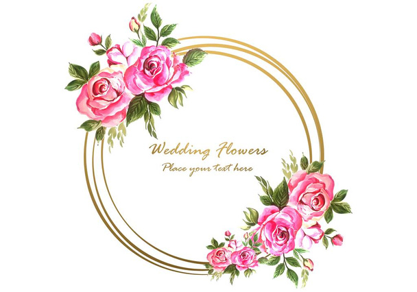 Wedding anniversary decorative floral frame for greeting card - Vector, Image