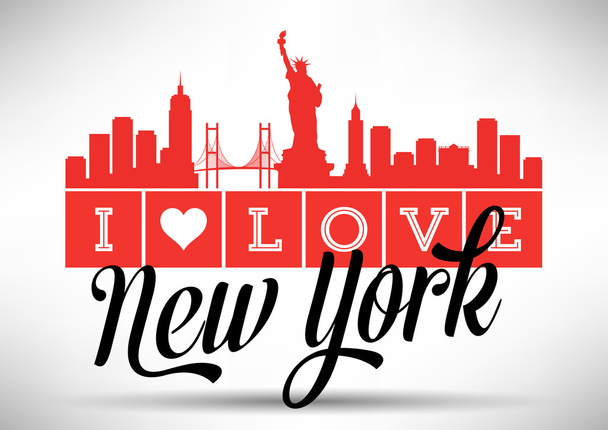 Eu amo o design de tipografia de Nova York
 - Vetor, Imagem