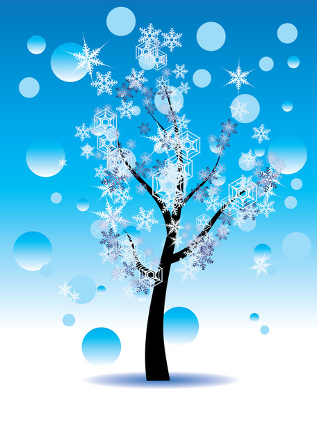 dekorativní Zimní strom - Vektor, obrázek