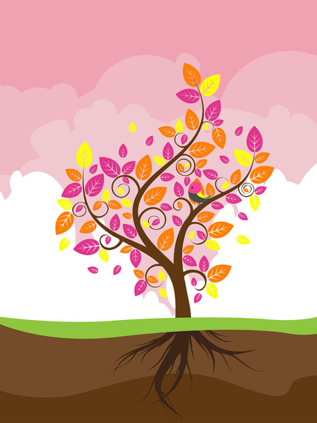 árbol de otoño estilizado
 - Vector, imagen