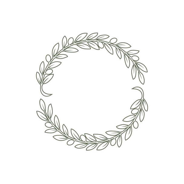 line icon twisted olive branch design vector. - Vector, Imagen