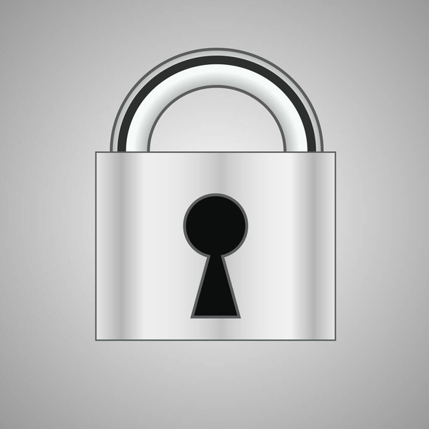 Metall lock vector icon, flat style isolated on white background, security symbol, design - Foto, afbeelding