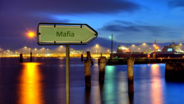 Straat teken de richtings wijze naar de maffia - Foto, afbeelding
