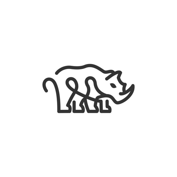 Animal Rhino Minimalist Logo Design - Wektor, obraz
