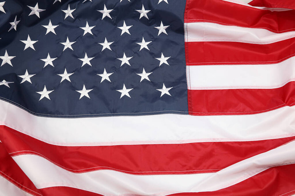 Close-up of rippled American flag - Photo, Image