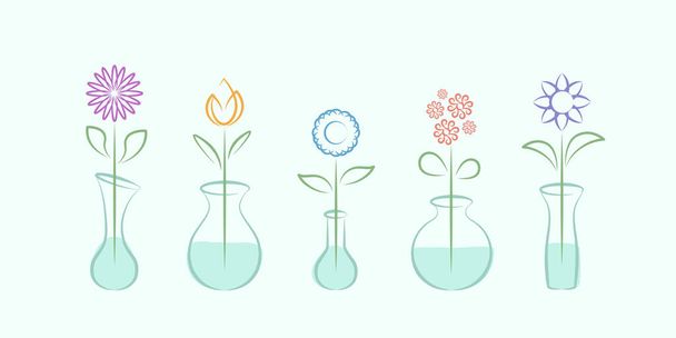 Gyönyörű virág vázában. Vektorillusztráció. - Vektor, kép
