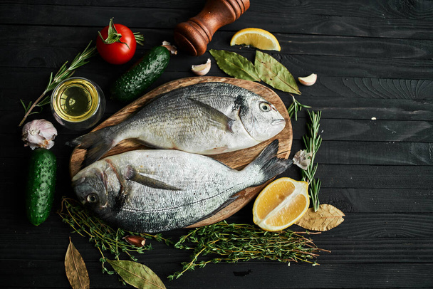 fish ingredients for cooking restaurants sea food - Foto, imagen