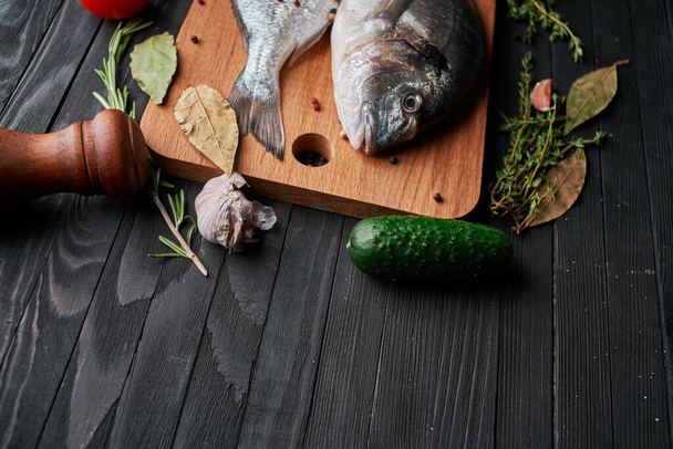 fish ingredients for cooking restaurants sea food - Foto, Imagen