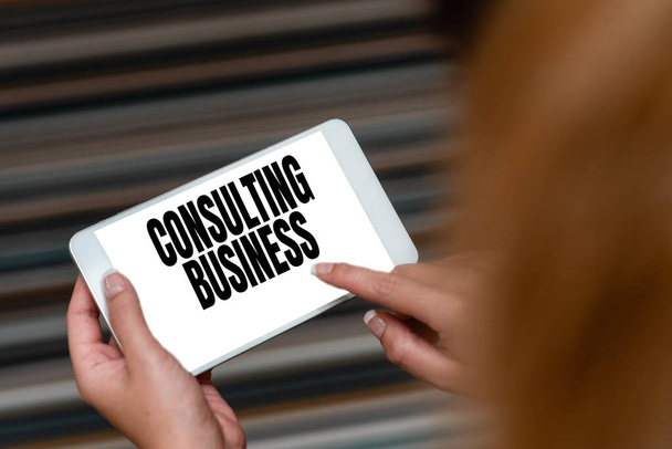 Writing displaying text Consulting Business. Business concept Consultancy Firm Experts give Professional Advice Voice And Video Calling Capabilities Connecting People Together - Photo, Image