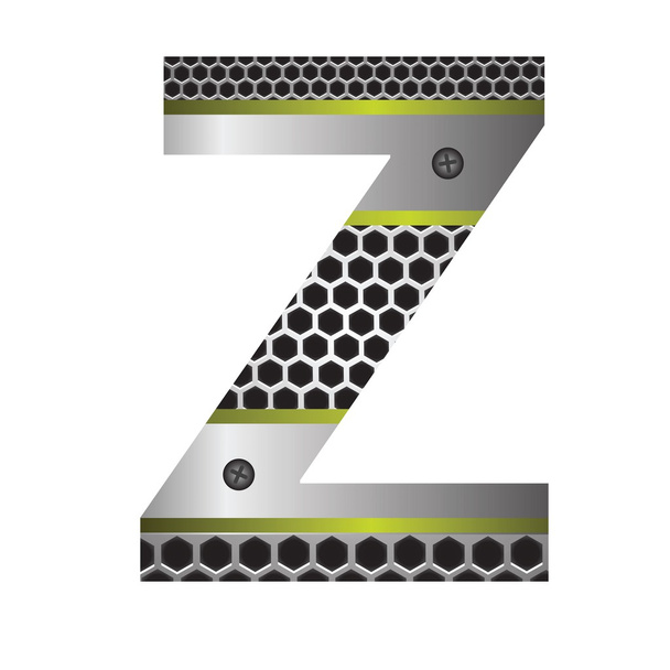 perforated metal letter Z - Vector, Image