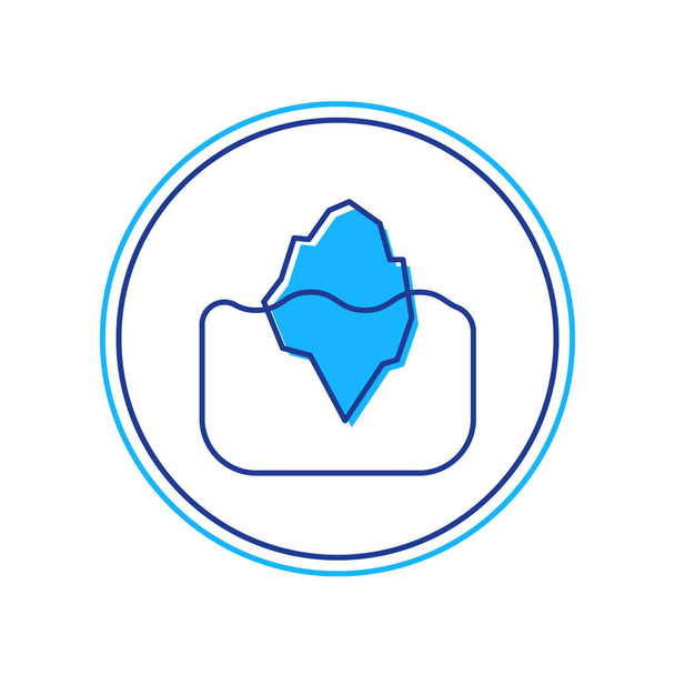 Vyplněný obrys Iceberg ikona izolované na bílém pozadí. Vektor - Vektor, obrázek