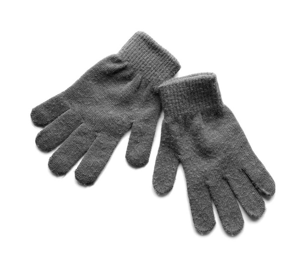 пара теплих рукавичок на білому тлі
 - Фото, зображення