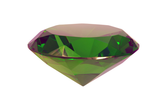 Green emerald gemstone isolated on white background - Photo, Image
