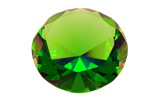 fehér alapon zöld smaragd kő - Fotó, kép