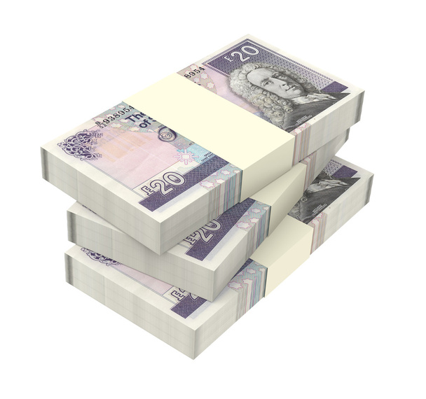 Шотландские деньги изолированы на белом фоне
. - Фото, изображение