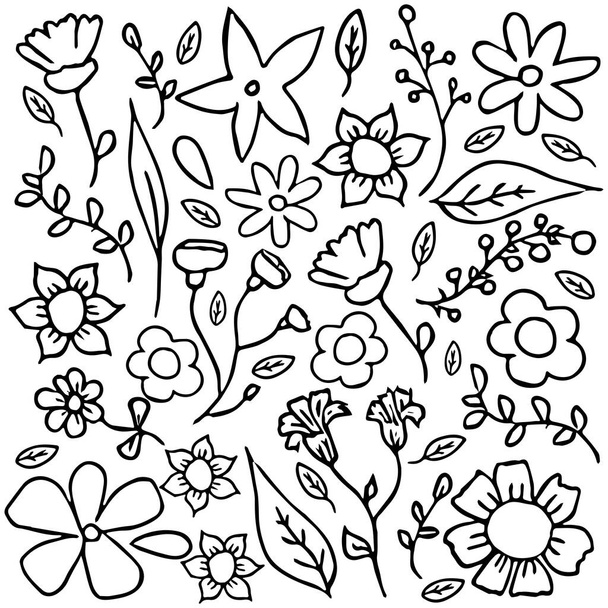 Set of flowers icons. vector flowers icons - Vector, Image