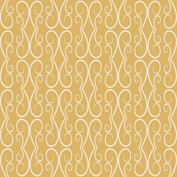 Abstract background pattern with decorative ornaments on a gold background. Fabric texture swatch, seamless wallpaper. Vector illustration - Vektör, Görsel