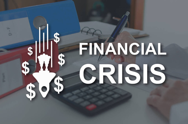 Financial crisis concept illustrated by a picture on background - Photo, Image