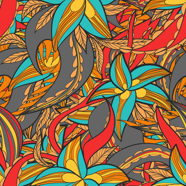 floral pattern with colorful  blooming flowers - ベクター画像