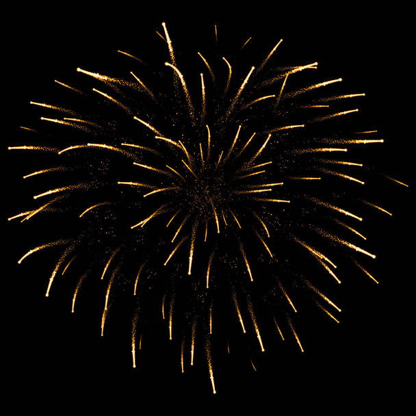 黒い背景に火花が散りばめられた美しい花火。ベクターイラスト - ベクター画像