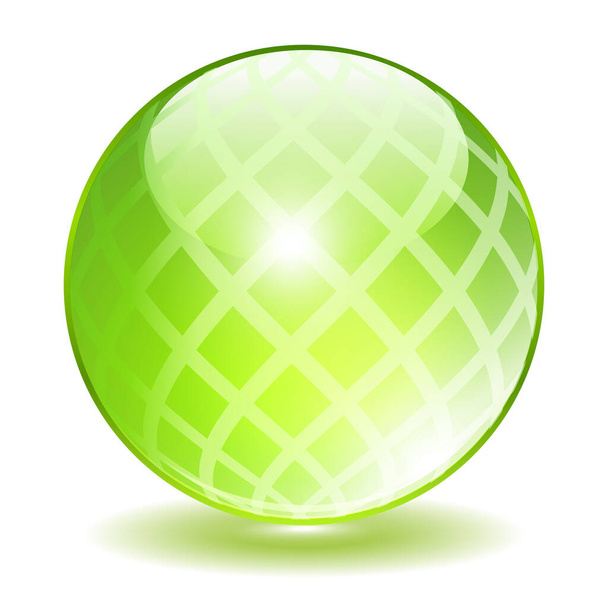 Green crystal textured vector orb - Vektor, Bild