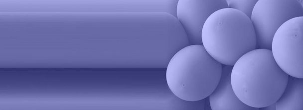 Demostrando los colores de 2022 - Muy Peri. Color del año 2022 de Pantone, Color violeta. Balones violetas - Foto, imagen