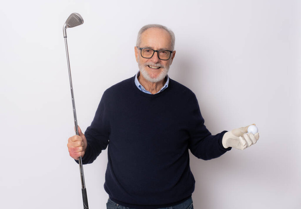 Male golfer isolated on a white background - Foto, Bild