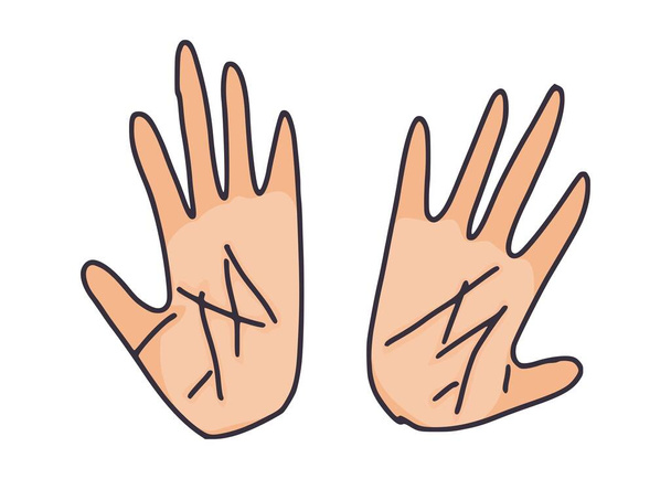 emberi kéz tenyér egyszerű rajz. kép vázlat firka stock kép - Fotó, kép