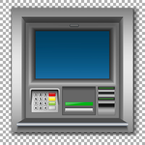 ATM machine foto op transparante achtergrond vector - Vector, afbeelding