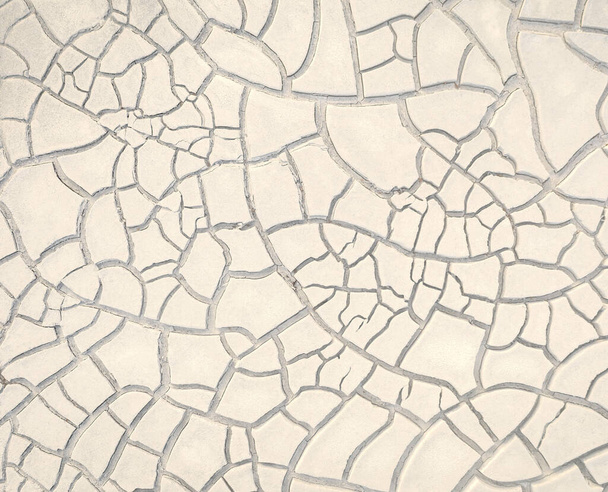 Cracked white soil, natural beige texture close up - Fotografie, Obrázek