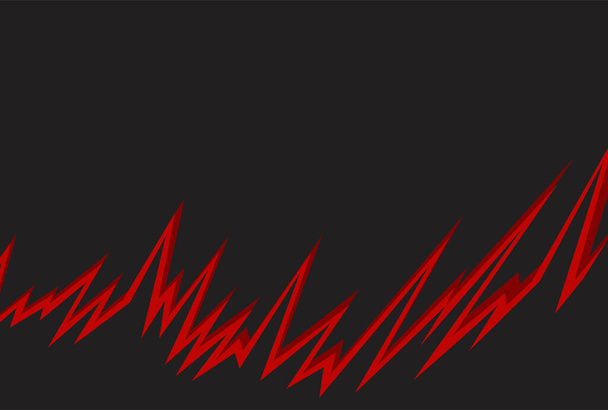 赤いスパイクとギザギザのジグザグラインパターンといくつかのコピースペースを持つ抽象的な背景は - ベクター画像