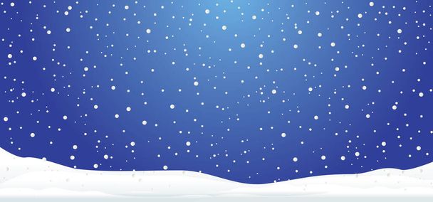 Hello Kék téli táj havas vicces Hóember hóember Vektor hóvihar alá hópelyhek Boldog Karácsonyt Boldog Új Évet karácsony Ragyogó hógolyó december hagyja, hogy hó - Vektor, kép