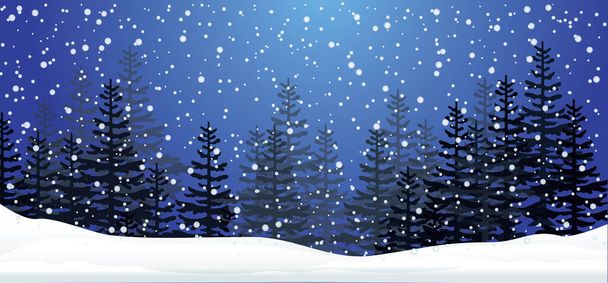 Merhaba Mavi kış manzarası kardan adam komik kardan adam Vector kar yığınları düşen kar tanesi kar taneleri Mutlu yıllar xmas Parlayan kartopu topları Aralık ayında kar yağsın - Vektör, Görsel