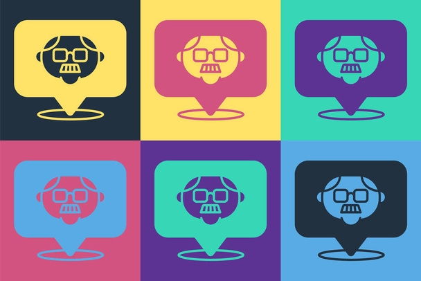 Pop art Grandfather icon isolated on color background. Vector - ベクター画像