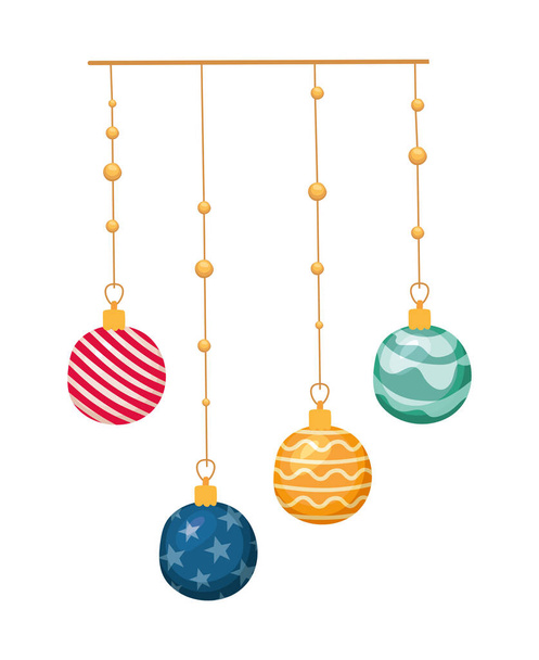 pendant with christmas balls - Vector, Image
