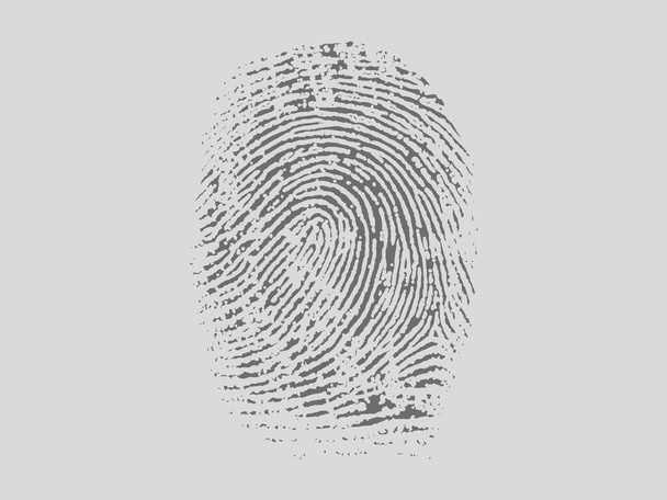 Fingerprint on grey background - Zdjęcie, obraz