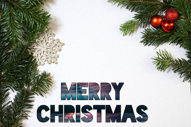 Un nouveau meilleur joyeux Noël célébration coloré élégant texte avant fond Illustration Photos - Photo, image