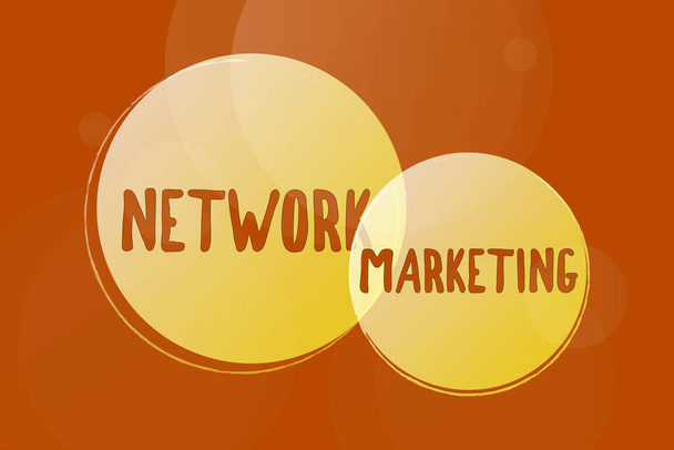 Inspiration showing sign Network Marketing. Business overview Pyramid Selling Multi level of trading goods and services Line Illustrated Backgrounds With Various Shapes And Colours. - Photo, Image