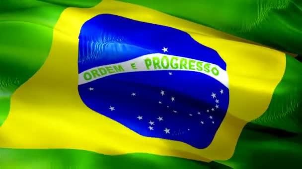 National Flag of Brazil - Windy Brasil F, Stock Video