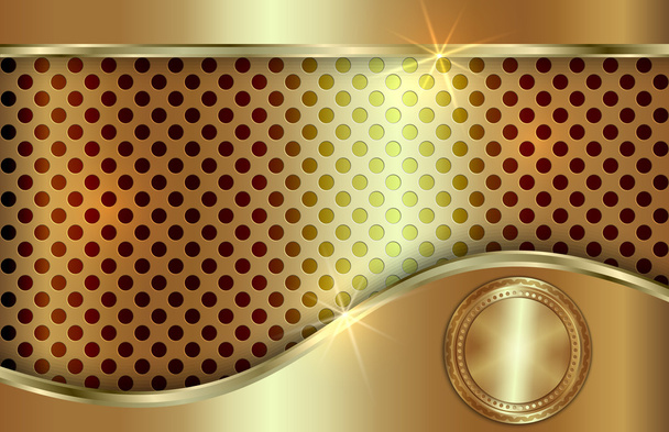 Vector abstract golden background  with curve in tabloid format - Vector, Image