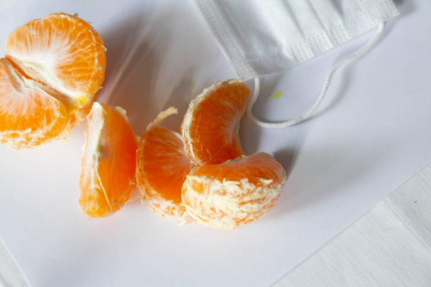 fragrant tangerines on a white background - Fotografie, Obrázek