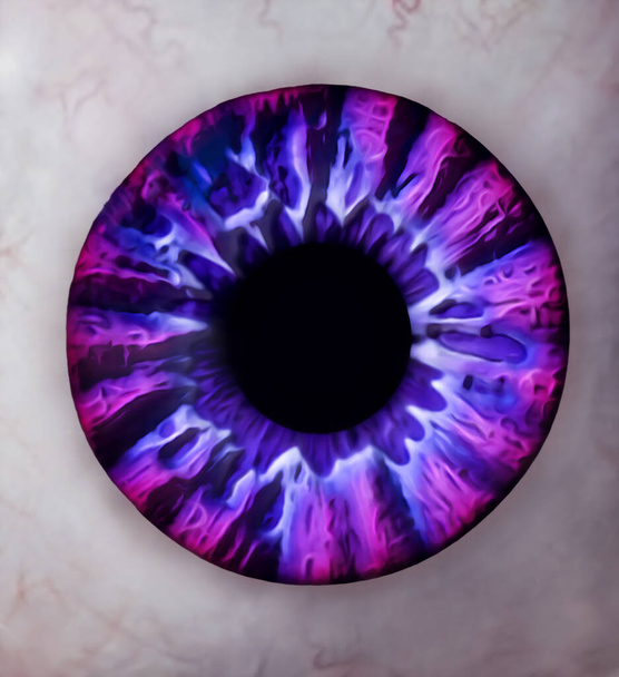Iris ojo de fantasía. Ilustración del iris humano. Obra digital. - Foto, Imagen
