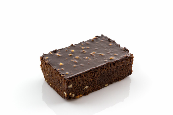 Brownie cake on white background. - Foto, afbeelding