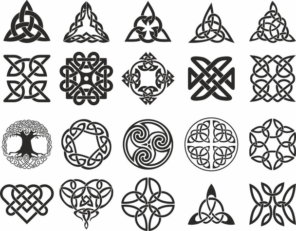 Ensemble vectoriel de symboles et signes celtiques. Pour tatouage, sablage, traceur et découpe laser. - Vecteur, image