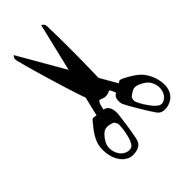 Scissors icon isolated on white background. Open black clippers pictogram. Tailor or sewing shop sign. Hairdresser or barber symbol. School supplies. Garden tool. Cost price cutting. Stock vector illustration - Vektor, obrázek